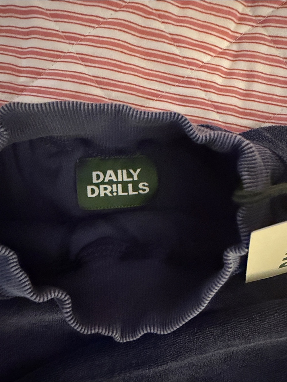 Daily Drills Women’s Terry Vintage Crewneck Sweatshirt - Navy. Size XS/S - Picture 2 of 3